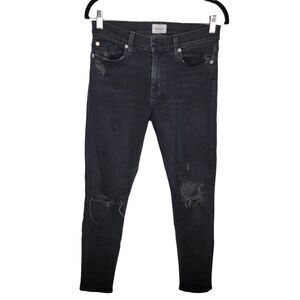Hudson Nico Mid-Rise Ankle Super Skinny destroyed denim jeans size 27